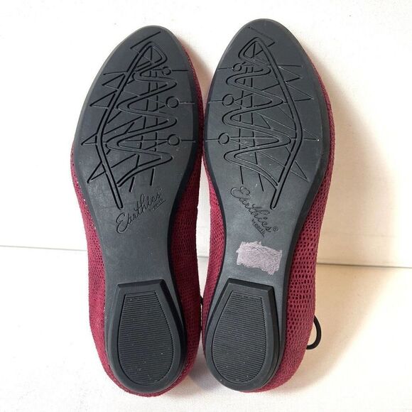 Earthies by Earth Essen Womens Sz 6.5B Burgundy Suede Elastic Ballet Flats Shoes - Picture 12 of 12